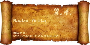 Mauter Arita névjegykártya